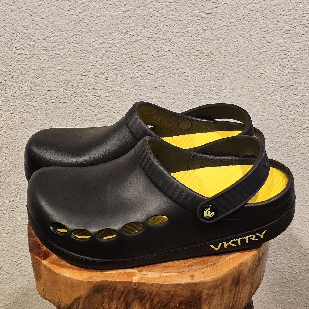 VKTRY Carbon Black M 9/10 W 10/11 Recovery Clogs #H2 23 NWOB‎ Back Straps